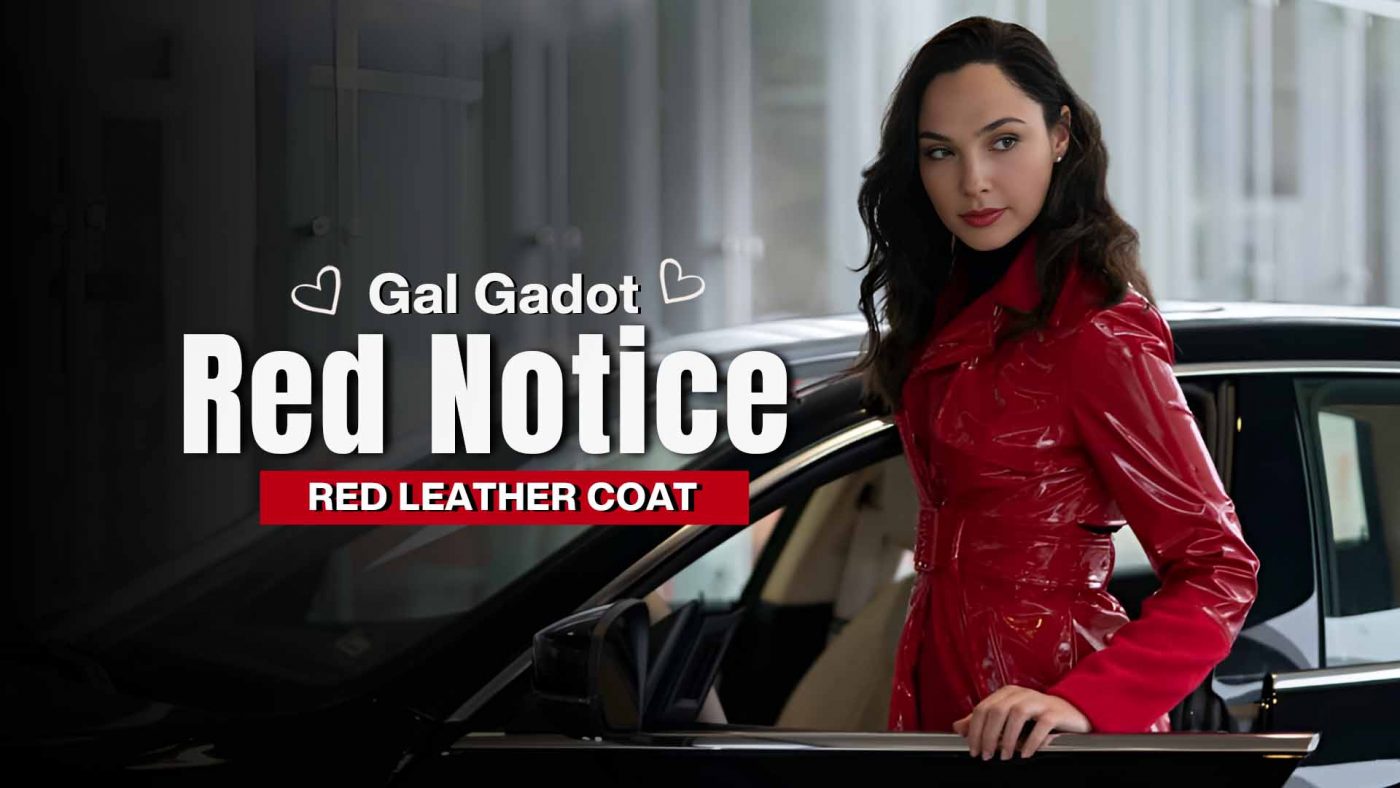 Red Notice Gal Gadot Red Leather Coat